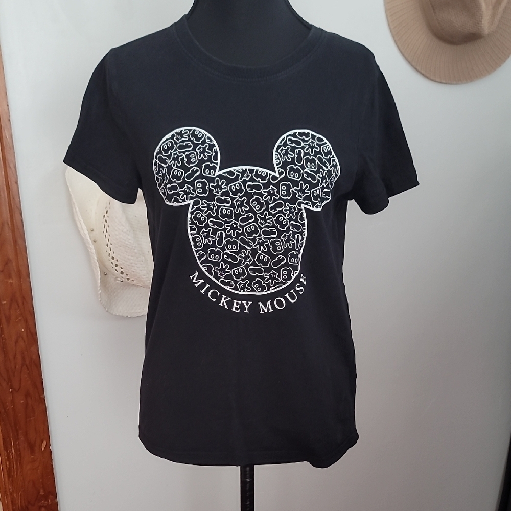 Disney Black T-Shirt with Mickey Mouse Graphic